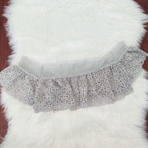 Victoria's Secret Off the Shoulder Gray Crochet Flowy Bralette